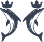 Two Dolphins With Crowns Sticker