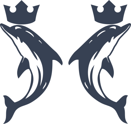 Two Dolphins With Crowns Sticker