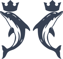 Two Dolphins With Crowns Sticker