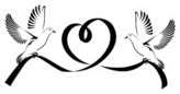 Two Doves Flying With A Black Ribbon In The Shape Of Heart Sticker