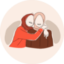 Two Female Hijab Sisters Hugging Sticker