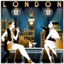 Two Flapper Girls In A Restaurant Overlooking London Sticker