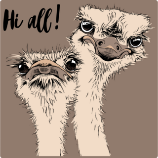 Two Funny Ostriches Friends Sticker