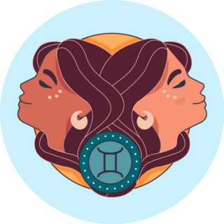 Two Gemini Girls Zodiac Symbol Sticker