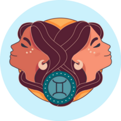 Two Gemini Girls Zodiac Symbol Sticker