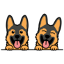 Two German Shepherds Sticker 