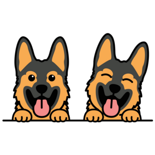 Two German Shepherds Sticker 