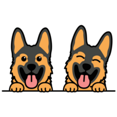 Two German Shepherds Sticker 