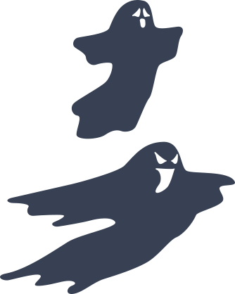 Two Ghosts Being Scary Sticker