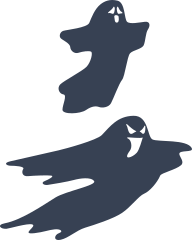 Two Ghosts Being Scary Sticker