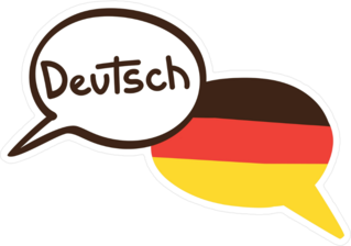 Two Hand Drawn German Speech Bubbles Sticker
