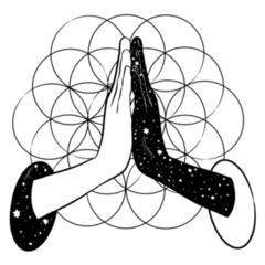 Two Hands Corporeal And Cosmic Sticker