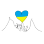 Two Hands Holding Fingers Ukraine Heart Sticker