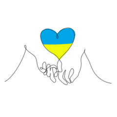 Two Hands Holding Fingers Ukraine Heart Sticker