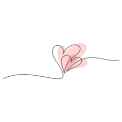 Two Hearts Continuous One Line Drawing Sticker