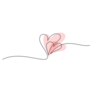 Two Hearts Continuous One Line Drawing Sticker