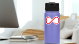 Two Hearts In Love Grunge Infinity Symbol Sticker on a Water Bottle (New) example