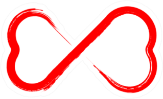 Two Hearts In Love Grunge Infinity Symbol Sticker