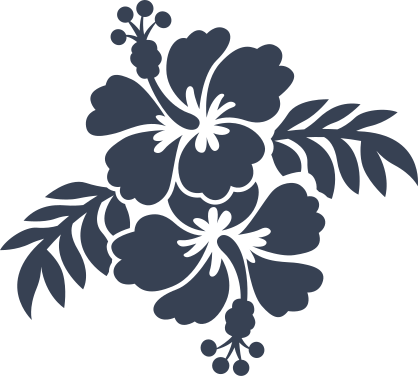 Two Hibiscus Flowers With Leaves Sticker