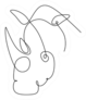 Two-horned Rhinoceros Continuos Line Sticker