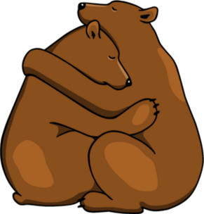 Two Hugging Bears Sticker