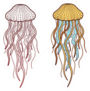Two Jellyfish Illustration Sticker