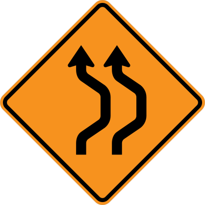 Two Lanes Moving Around Construction Sticker