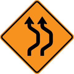 Two Lanes Moving Around Construction Sticker