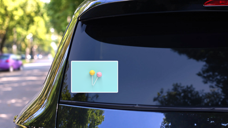 Two Lolipops Sticker on a Rear Car Window (New) example