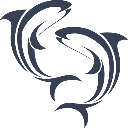 Two Lovely Dolphins Swimming Sticker