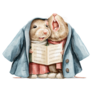 Two Mice In Clothes Singing Sticker
