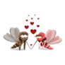 Two Mosquitoes In Love Cartoon Sticker