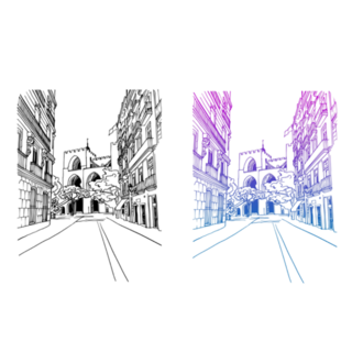 Two Nice Views Of Old Street. Valencia, Catalonia, Spain Sticker