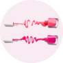 Two Overturned Bottles Of Pink Nail Polishes Sticker