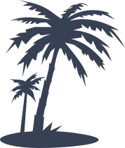 Two Palm Trees On An Island Sticker