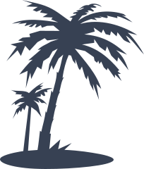 Two Palm Trees On An Island Sticker