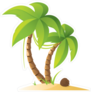 Two Palm Trees On The Beach Sticker
