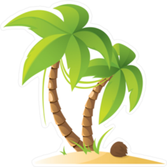 Two Palm Trees On The Beach Sticker