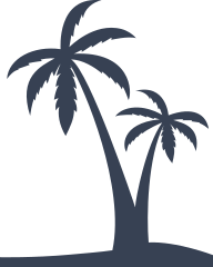 Two Palm Trees, One Smaller Than The Other Sticker