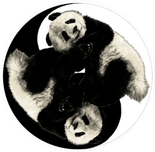 Two Pandas Are On The Sign Yin-yang Sticker