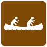 Two Person Canoeing Sticker
