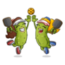 Two Pickle Girl Jumping Pickleball sticker