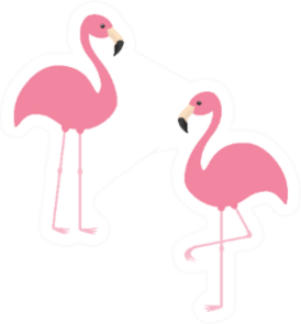 Two Pink Flamingo Set Sticker