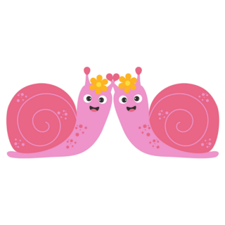 Two Pink Snails With Flowers Sticker