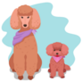 Two Poodles Sticker