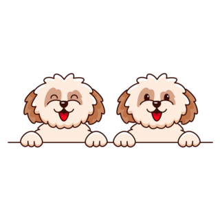 Two Shih Tzu Dogs Sticker