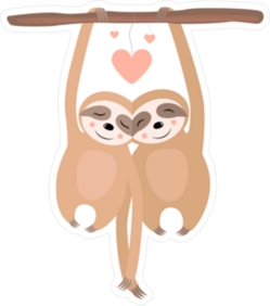 Two Sloths In Love Sticker