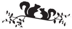 Two Squirrels Silhouettes On Branch Illustration Sticker