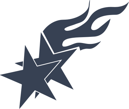 Two Stars With Flames Sticker