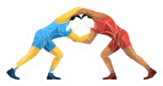 Two Stylized Athlete Wrestlers Sticker